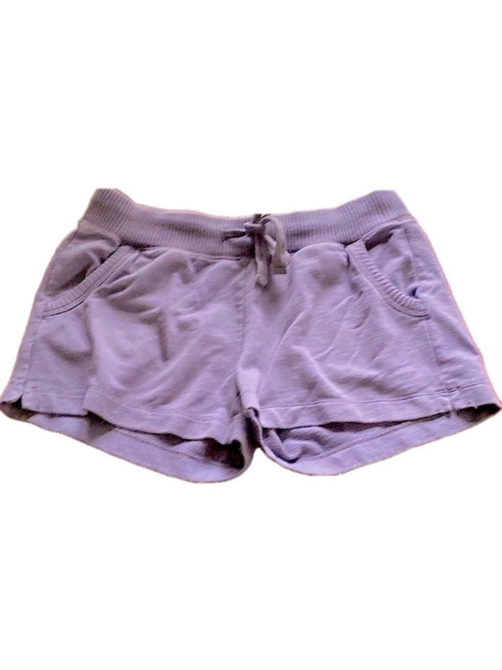 Aerie Pull-On Shorts with Pockets Tie Waistband Purple Grayish Color